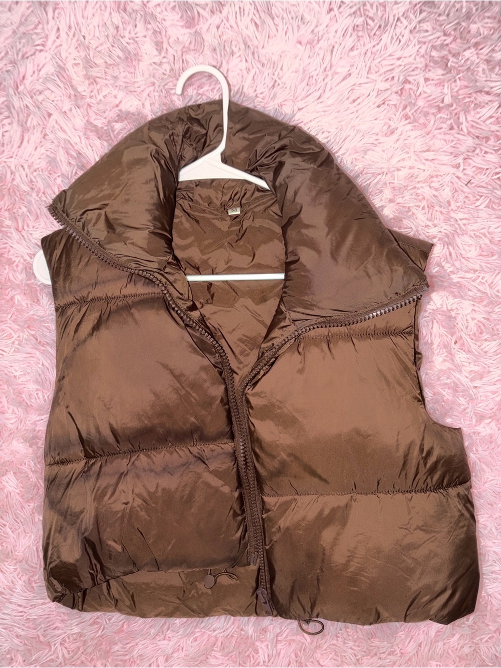Brown Puffy Down Vest